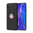 For OPPO Realme C12 Metal Ring Holder 360 Degree Rotating TPU Case(Black+Rose Gold) - 1