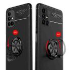 For Samsung Galaxy M51 (Side Fingerprint) Metal Ring Holder 360 Degree Rotating TPU Case(Black+Black) - 3