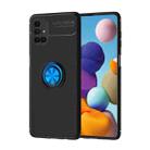 For Samsung Galaxy M51 (Side Fingerprint) Metal Ring Holder 360 Degree Rotating TPU Case(Black+Blue) - 1