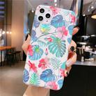 For iPhone 12 mini Colorful Laser Flower Series IMD TPU Mobile Phone Case(Monstera KL3) - 1