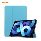 For iPad Air 2022 / 2020 10.9 / iPad Pro 11 2018 ENKAY ENK-8013 PU Leather + Plastic Smart Case with Three-folding Holder(Light Blue) - 1