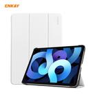 For iPad Air 2022 / 2020 10.9 / iPad Pro 11 2018 ENKAY ENK-8013 PU Leather + Plastic Smart Case with Three-folding Holder(White) - 1