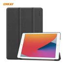 For iPad 10.2 2021 / 2020 / 2019 ENKAY ENK-8014 PU Leather + Plastic Smart Case with Three-folding Holder(Black) - 1