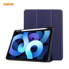 For iPad Air 2022 / 2020 10.9 / iPad Pro 11 2018 ENKAY ENK-8015 PU Leather + TPU Smart Case with Pen Slot(Dark Blue) - 1