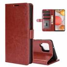 For Samsung Galaxy A42 5G R64 Texture Single Horizontal Flip Protective Case with Holder & Card Slots & Wallet& Photo Frame(Brown) - 1