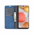 For Samsung Galaxy A42 5G Retro-skin Business Magnetic Suction Leather Case with Holder & Card Slots & Wallet(Dark Blue) - 3