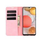 For Samsung Galaxy A42 5G Retro-skin Business Magnetic Suction Leather Case with Holder & Card Slots & Wallet(Pink) - 3