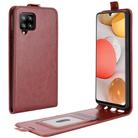 For Samsung Galaxy A42 5G  R64 Texture Single Vertical Flip Leather Protective Case with Card Slots & Photo Frame(Brown) - 1