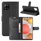 For Samsung Galaxy A42 5G Litchi Texture Horizontal Flip Protective Case with Holder & Card Slots & Wallet(Black) - 1