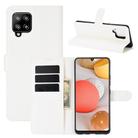 For Samsung Galaxy A42 5G Litchi Texture Horizontal Flip Protective Case with Holder & Card Slots & Wallet(White) - 1