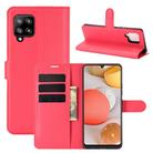 For Samsung Galaxy A42 5G Litchi Texture Horizontal Flip Protective Case with Holder & Card Slots & Wallet(Red) - 1