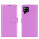 For Samsung Galaxy A42 5G Litchi Texture Horizontal Flip Protective Case with Holder & Card Slots & Wallet(Purple) - 1