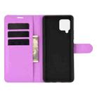 For Samsung Galaxy A42 5G Litchi Texture Horizontal Flip Protective Case with Holder & Card Slots & Wallet(Purple) - 3