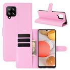 For Samsung Galaxy A42 5G Litchi Texture Horizontal Flip Protective Case with Holder & Card Slots & Wallet(Pink) - 1