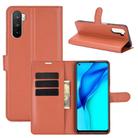For Huawei Mate 40 lite/Mai Mang 9 Litchi Texture Horizontal Flip Protective Case with Holder & Card Slots & Wallet(Brown) - 1