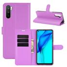For Huawei Mate 40 lite/Mai Mang 9 Litchi Texture Horizontal Flip Protective Case with Holder & Card Slots & Wallet(Purple) - 1