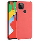 For Google Pixel 4a 5G Shockproof Crocodile Texture PC + PU Case(Red) - 1