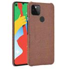 For Google Pixel 4a 5G Shockproof Crocodile Texture PC + PU Case(Brown) - 1