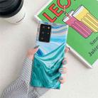 For Samsung Galaxy Note20 Ocean Wave Coral IMD Glossy Marble Phone Case(Green SD1) - 1
