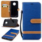 Color Matching Denim Texture Leather Case for Motorola G6 , with Holder & Card Slots & Wallet & Lanyard(Royal Blue) - 1