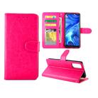 For OPPO Reno4(4G) Crazy Horse Texture Leather Horizontal Flip Protective Case with Holder & Card Slots & Wallet & Photo Frame(Magenta) - 1