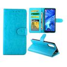 For OPPO Reno4(4G) Crazy Horse Texture Leather Horizontal Flip Protective Case with Holder & Card Slots & Wallet & Photo Frame(Baby Blue) - 1