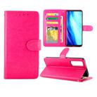 For OPPO Reno4 Pro(4G) Crazy Horse Texture Leather Horizontal Flip Protective Case with Holder & Card Slots & Wallet & Photo Frame(Magenta) - 1