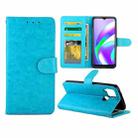 For OPPO Realme C12/C15 Crazy Horse Texture Leather Horizontal Flip Protective Case with Holder & Card Slots & Wallet & Photo Frame(Baby Blue) - 1