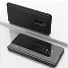 For Xiaomi Redmi 9 Plated Mirror Horizontal Flip Leather Case with Holder(Black) - 1