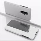 For Xiaomi Redmi 9 Plated Mirror Horizontal Flip Leather Case with Holder(Silver) - 1