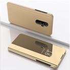 For Xiaomi Redmi 9 Plated Mirror Horizontal Flip Leather Case with Holder(Gold) - 1