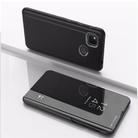 For Xiaomi Redmi 9C Plated Mirror Horizontal Flip Leather Case with Holder(Black) - 1