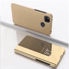 For Xiaomi Redmi 9C Plated Mirror Horizontal Flip Leather Case with Holder(Gold) - 1