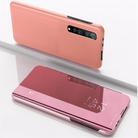 For Xiaomi Mi 10 Ultra Plated Mirror Horizontal Flip Leather Case with Holder(Rose Gold) - 1