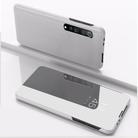 For Xiaomi Mi 10 Ultra Plated Mirror Horizontal Flip Leather Case with Holder(Silver) - 1