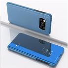 For Xiaomi Poco X3 NFC Plated Mirror Horizontal Flip Leather Case with Holder(Blue) - 1
