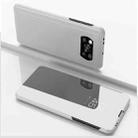 For Xiaomi Poco X3 NFC Plated Mirror Horizontal Flip Leather Case with Holder(Silver) - 1