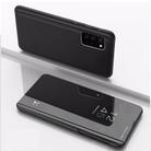 For Samsung Galaxy S20 FE 5G Plated Mirror Horizontal Flip Leather Case with Holder(Black) - 1