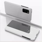 For Samsung Galaxy S20 FE 5G Plated Mirror Horizontal Flip Leather Case with Holder(Silver) - 1