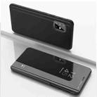 For Samsung Galaxy M31s Plated Mirror Horizontal Flip Leather Case with Holder(Black) - 1