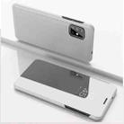 For Samsung Galaxy M31s Plated Mirror Horizontal Flip Leather Case with Holder(Silver) - 1