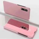 For LG Velvet 5G Plated Mirror Horizontal Flip Leather Case with Holder(Rose Gold) - 1