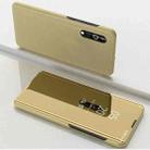 For LG Velvet 5G Plated Mirror Horizontal Flip Leather Case with Holder(Gold) - 1