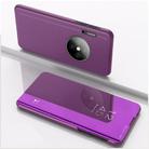 For Huawei Y9a 2020/Enjoy 20 Plus Plated Mirror Horizontal Flip Leather Case with Holder(Purple) - 1