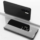 For OnePlus Nord Plated Mirror Horizontal Flip Leather Case with Holder(Black) - 1