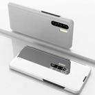 For OnePlus Nord Plus Plated Mirror Horizontal Flip Leather Case with Holder(Silver) - 1