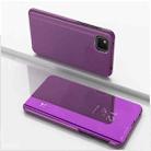 For OPPO Realme C11 Plated Mirror Horizontal Flip Leather Case with Holder(Purple) - 1