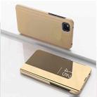 For OPPO Realme C11 Plated Mirror Horizontal Flip Leather Case with Holder(Gold) - 1