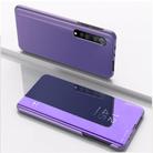 For OPPO Realme 7 Plated Mirror Horizontal Flip Leather Case with Holder(Purple Blue) - 1