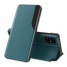 For Galaxy S20 Plus Side Display Magnetic Shockproof Horizontal Flip Leather Case with Holder(Green) - 1